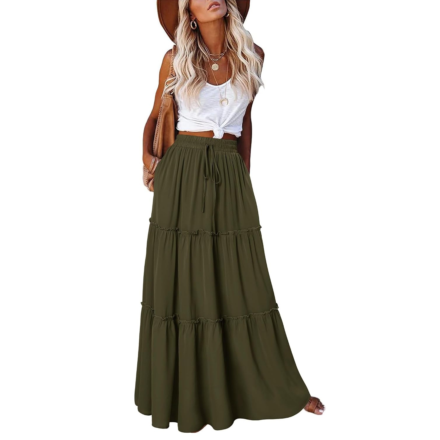 Long Festival Skirt With Pockets For Women
