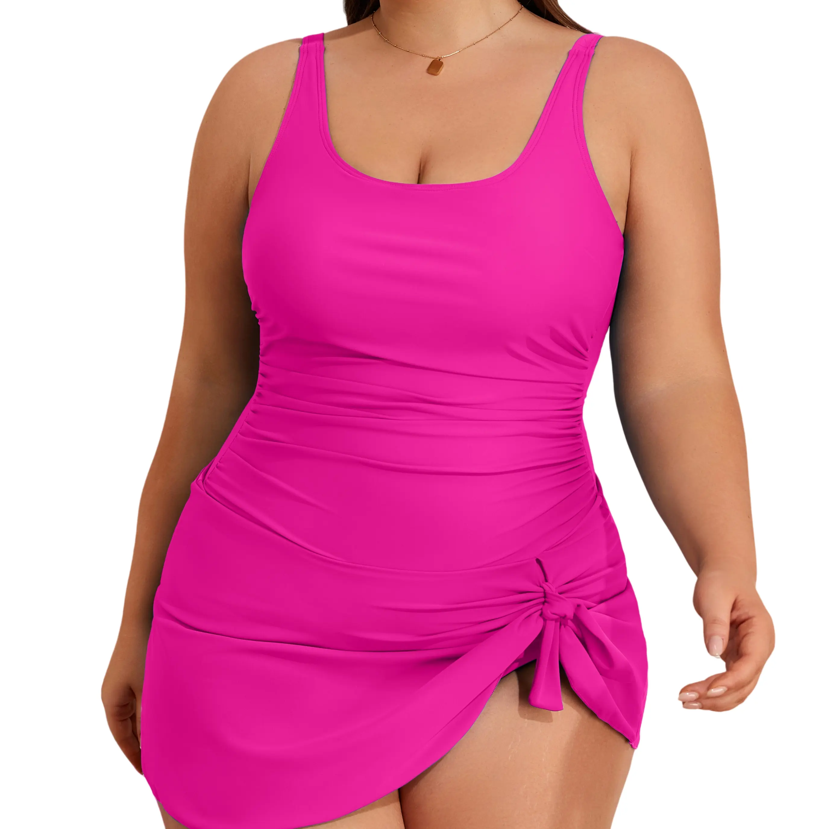 Plus Size Swimdress for Women One Piece Swimsuit Tummy Control Swim Dresses Skirt Bathing Suit