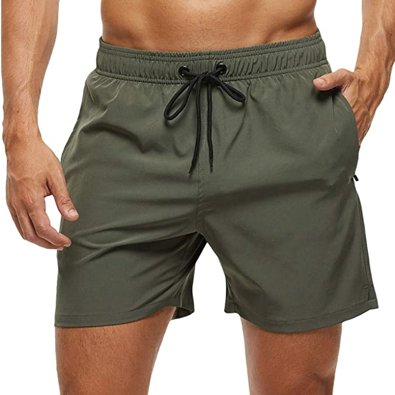 Men's Swim Trunks Quick Dry Beach Shorts with Zipper Pockets and Mesh Lining-Waves And Trunks