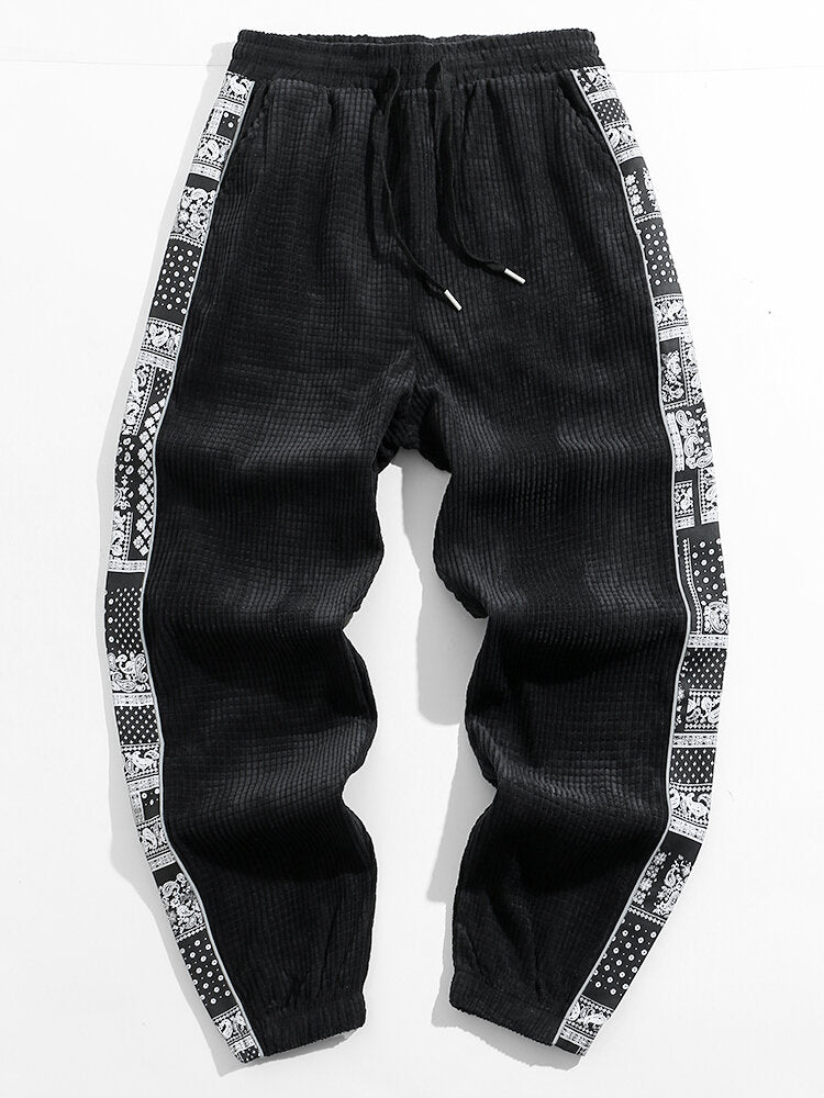 Paisley Print Corduroy Pants-Waves And Trunks