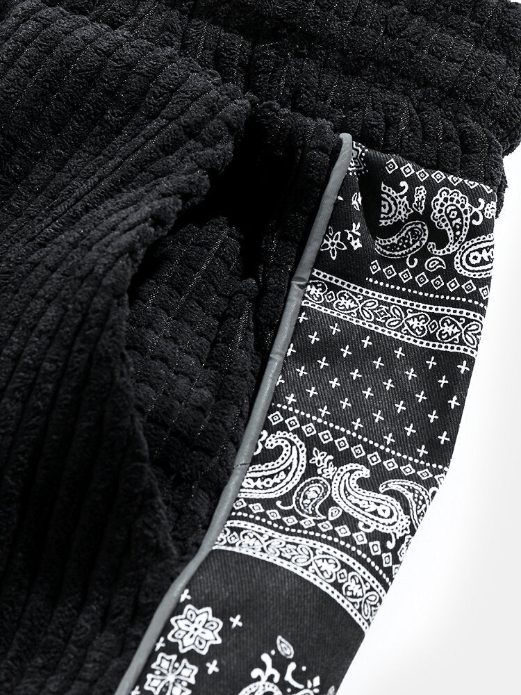 Paisley Print Corduroy Pants-Waves And Trunks