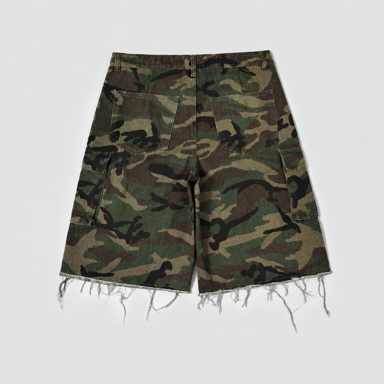 Y2K Camouflage Cargo Denim Shorts Casual Streetwear Style