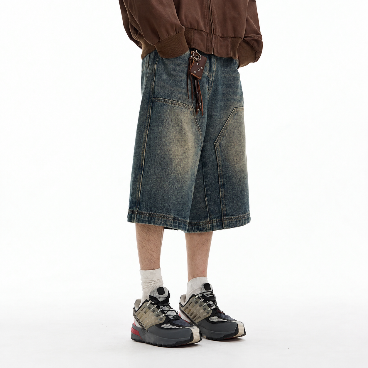 Loose Fit Denim Bermuda Shorts Jorts Streetwear Style For Men
