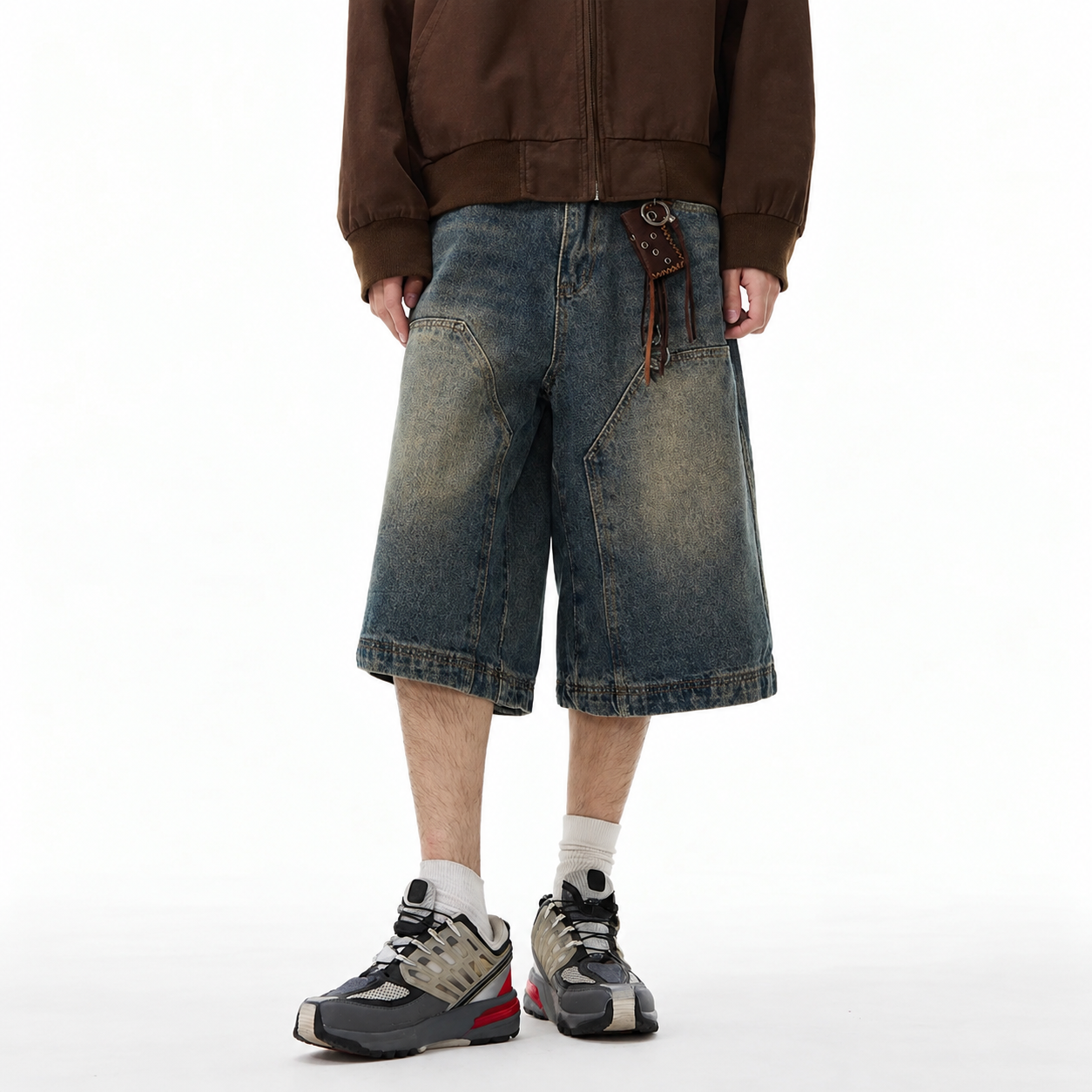 Loose Fit Denim Bermuda Shorts Jorts Streetwear Style For Men