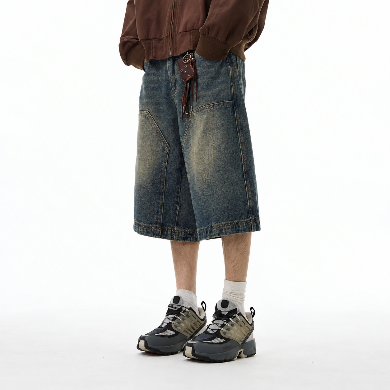 Loose Fit Denim Bermuda Shorts Jorts Streetwear Style For Men