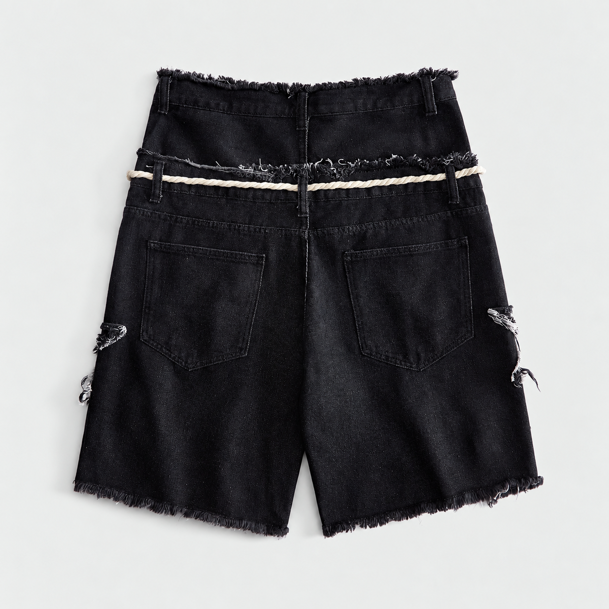 Loose Fit Sparkling Embellished Denim Shorts For Men