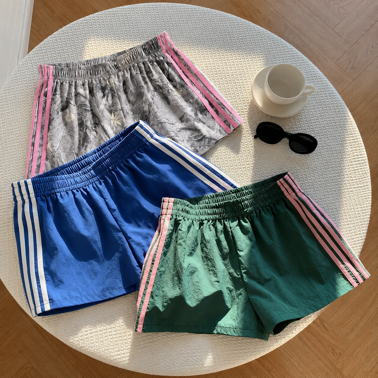 3 Pieces Striped Shorts For Spring Summer For Women