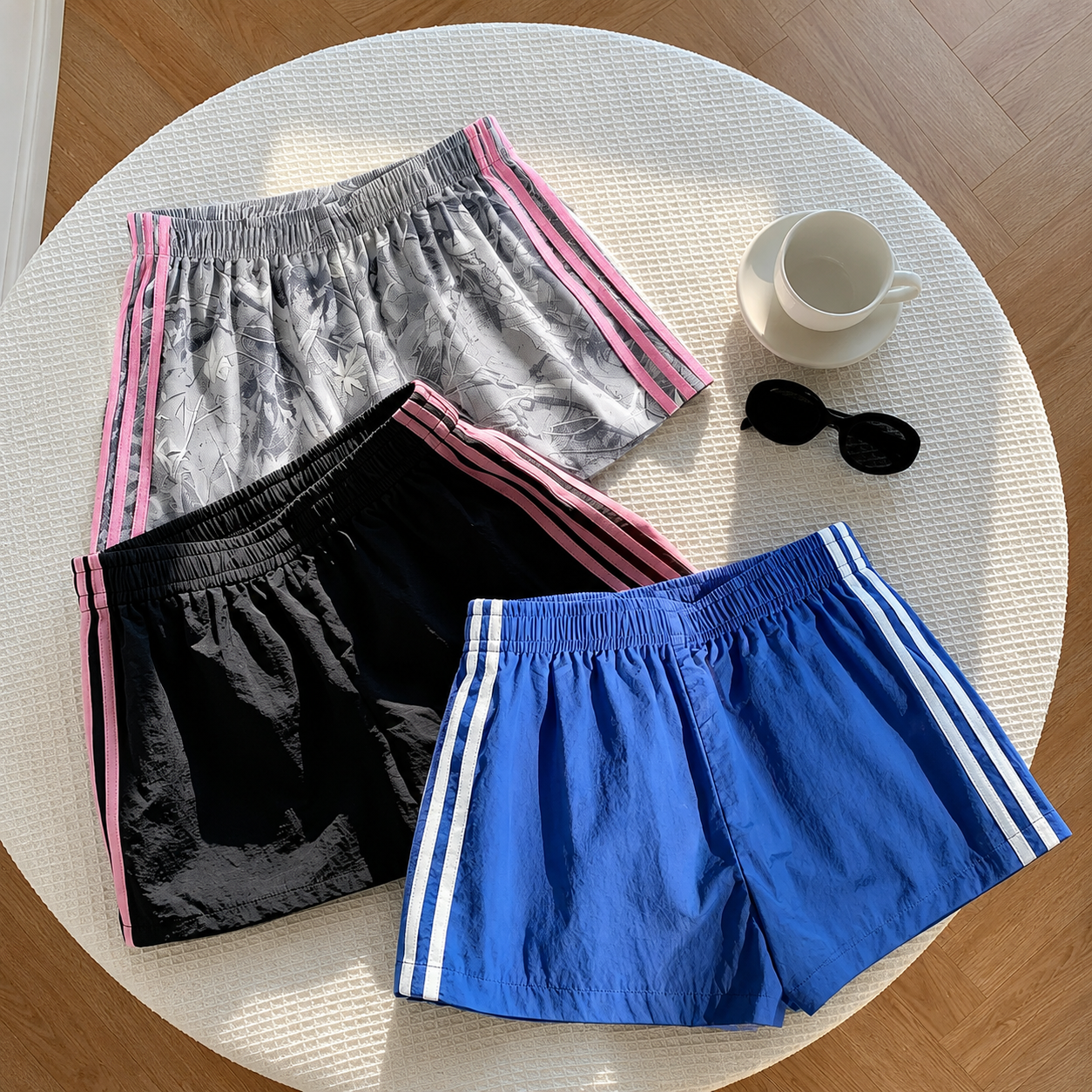 3 Pieces Striped Shorts For Spring Summer For Women