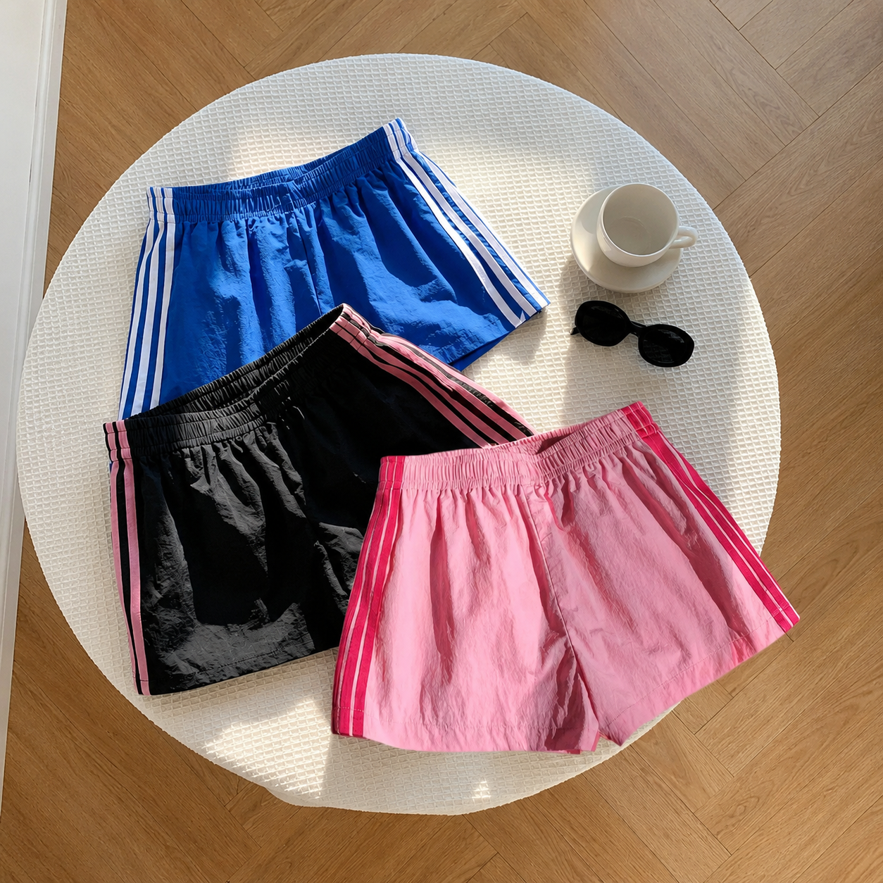 3 Pieces Striped Shorts For Spring Summer For Women