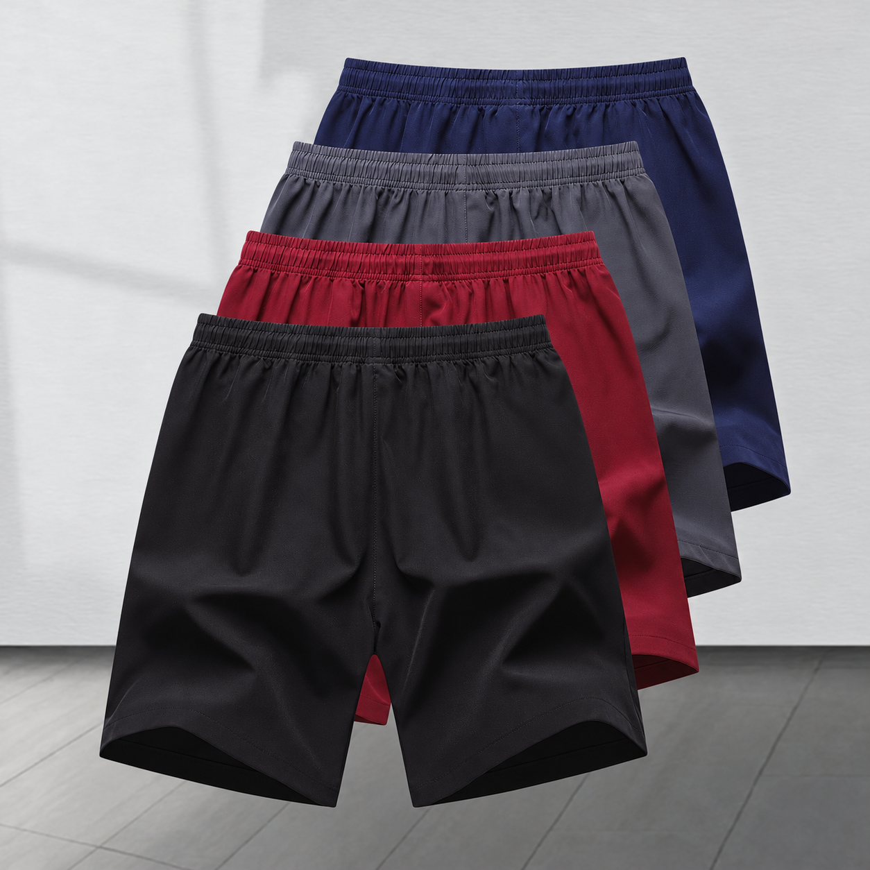 Pack Of 4 Loose Quick Dry Sports Bermuda Shorts For Men