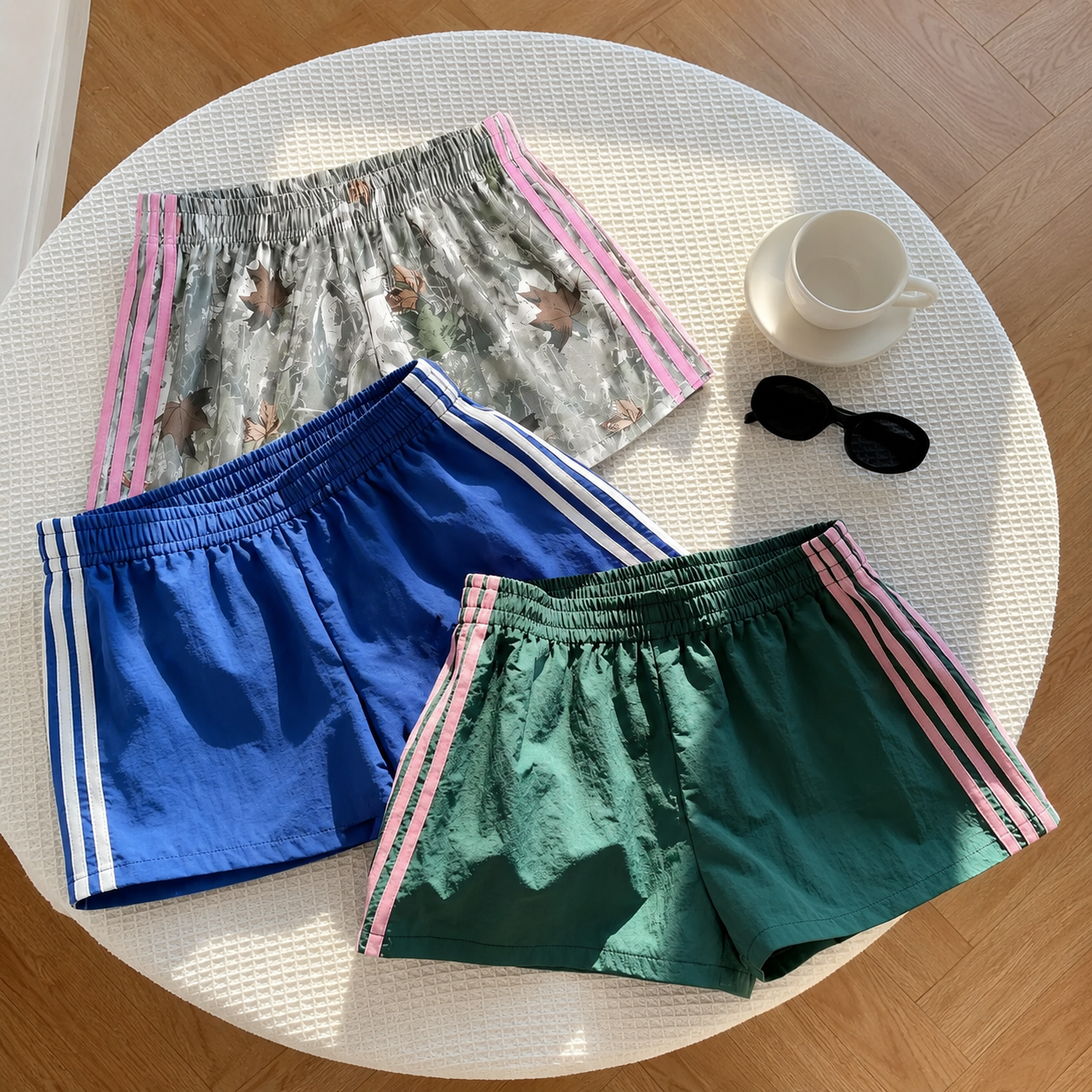 3 Pieces Striped Shorts For Spring Summer For Women