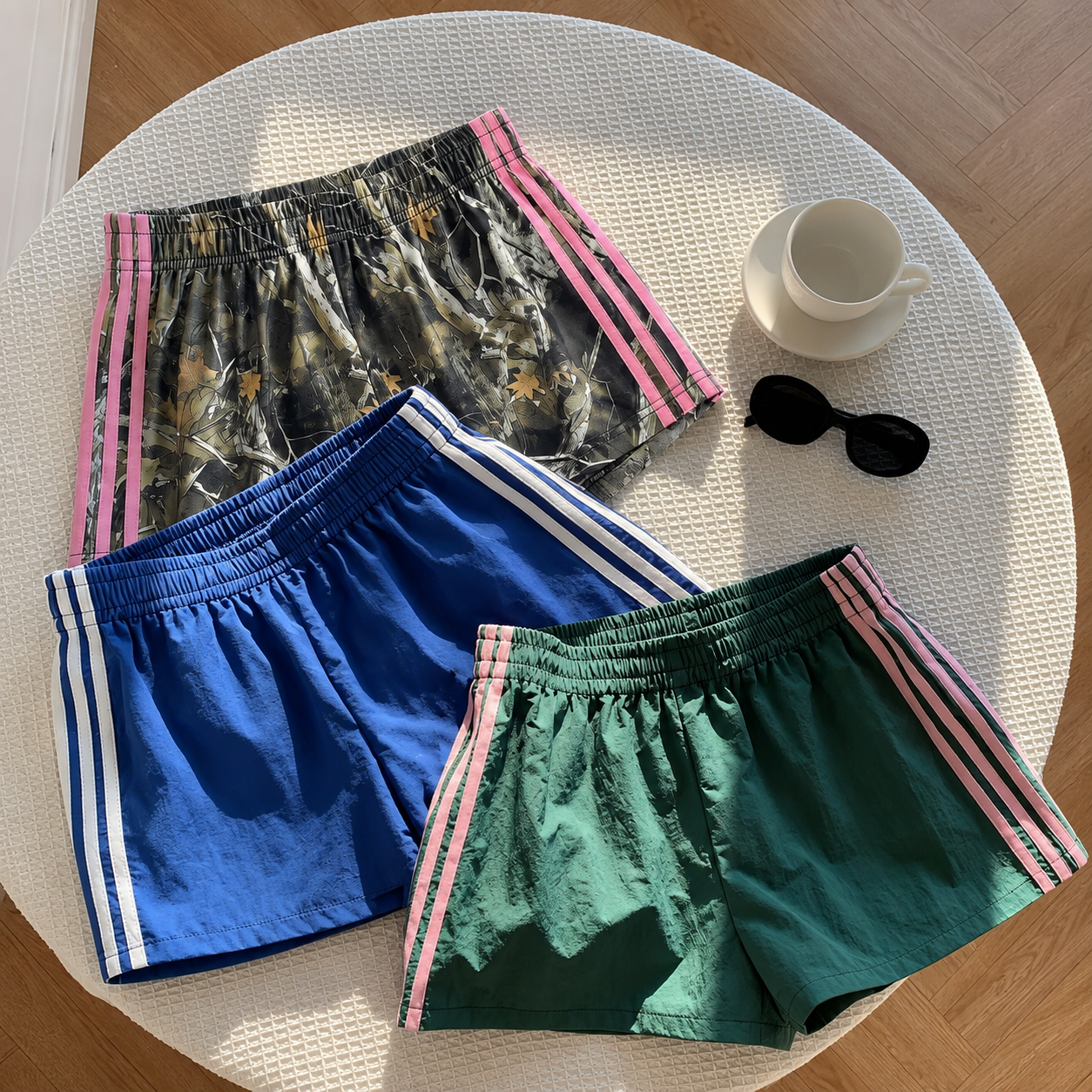 3 Pieces Striped Shorts For Spring Summer For Women