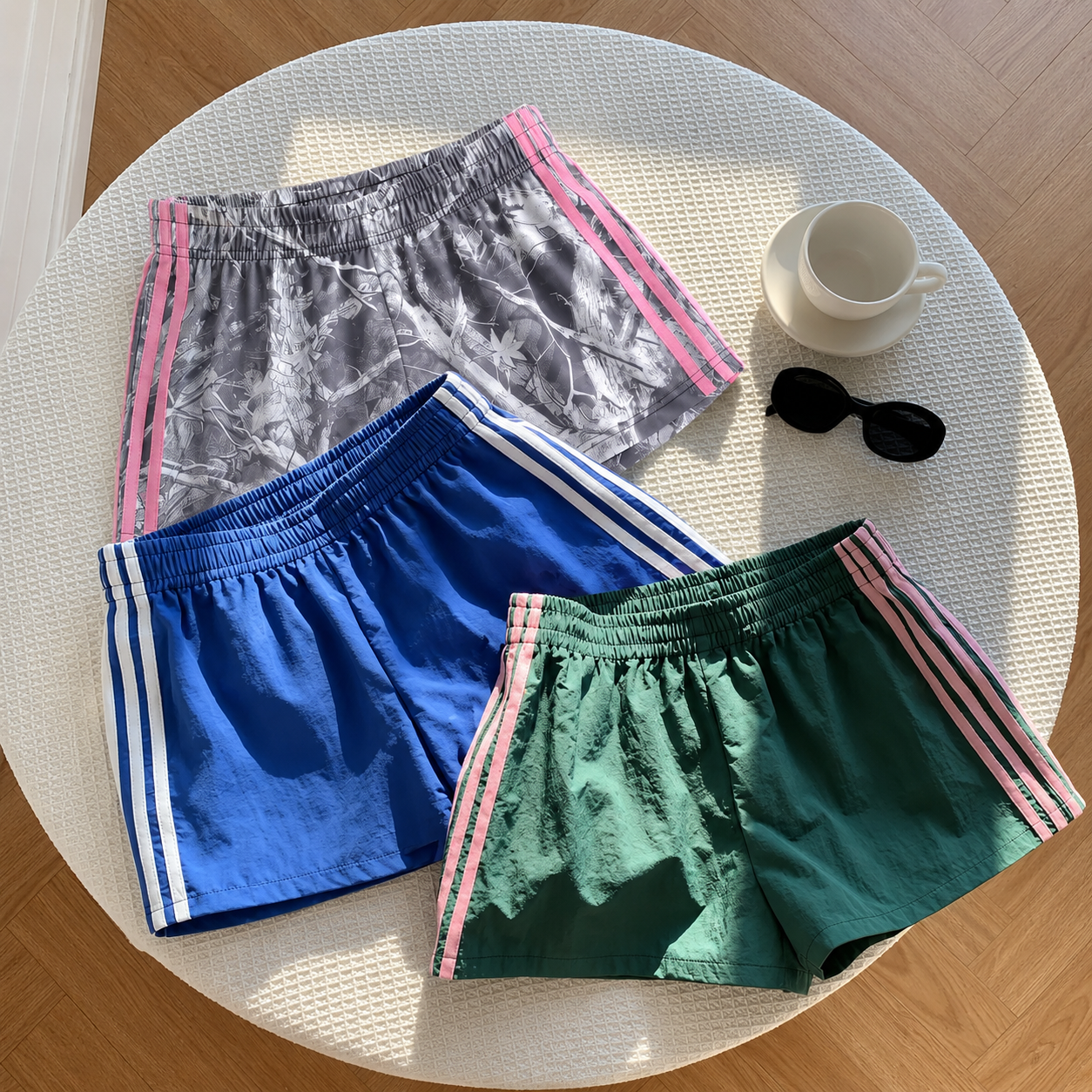 3 Pieces Striped Shorts For Spring Summer For Women