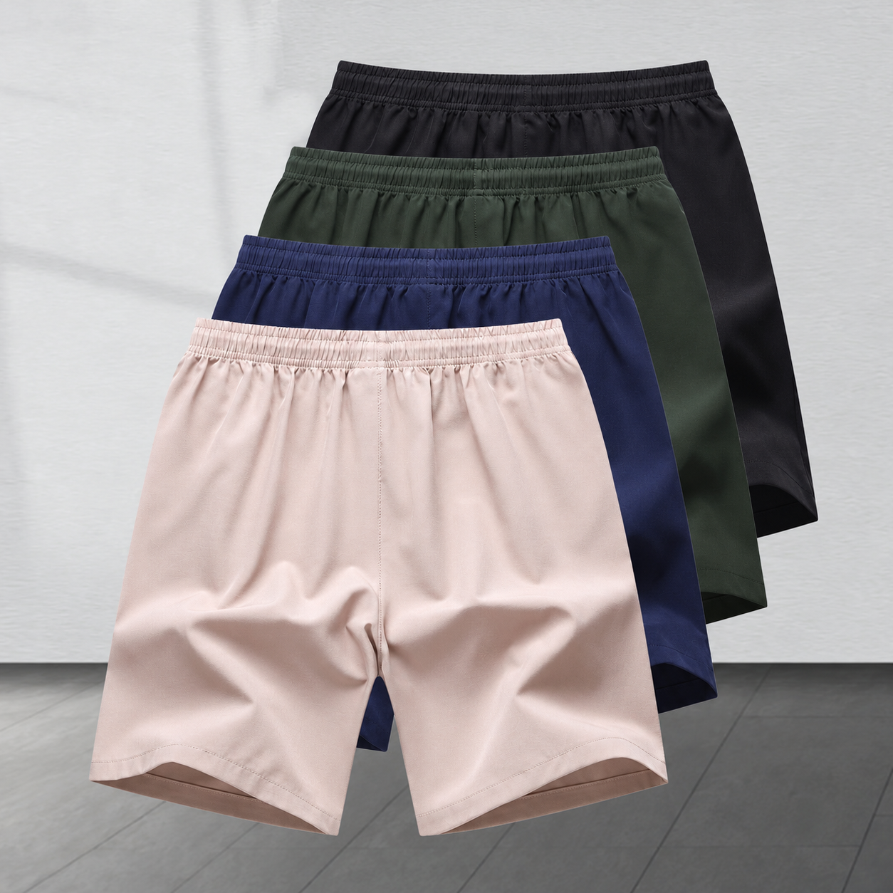Pack Of 4 Loose Quick Dry Sports Bermuda Shorts For Men