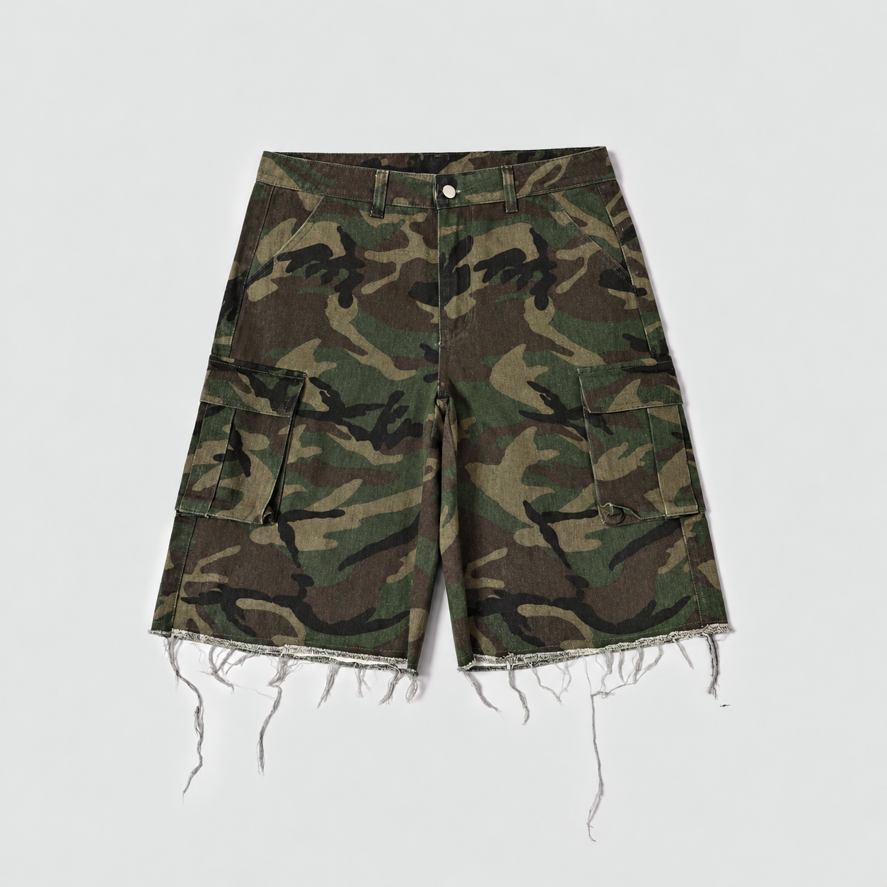 Y2K Camouflage Cargo Denim Shorts Casual Streetwear Style