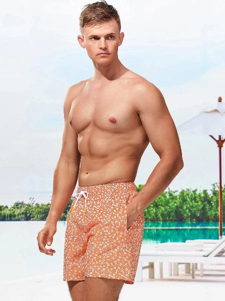Letter Patched Detail Swim Trunks-Waves And Trunks