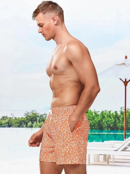 Letter Patched Detail Swim Trunks-Waves And Trunks