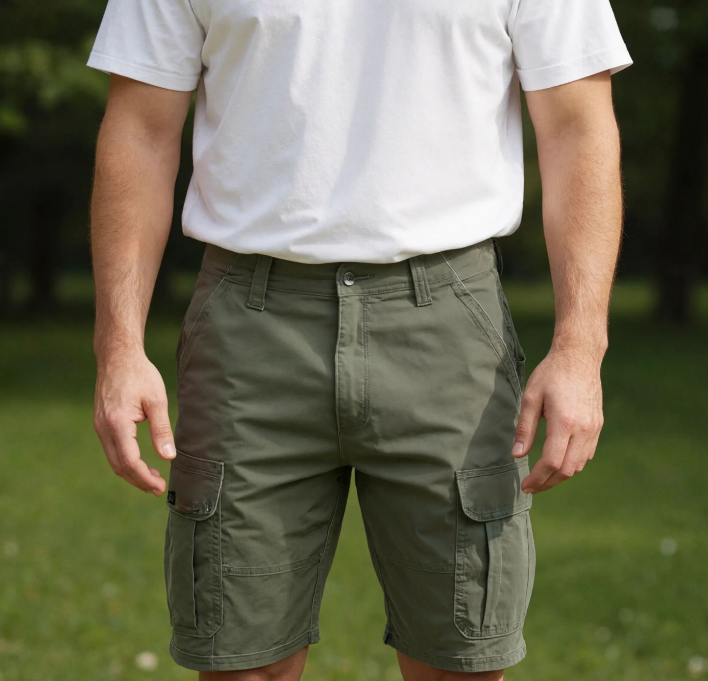 Men’s Classic Cargo Stretch Shorts with Multi Pockets