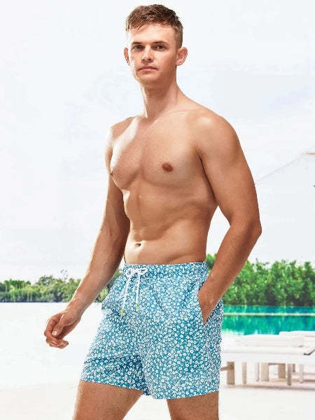 Letter Patched Detail Swim Trunks-Waves And Trunks