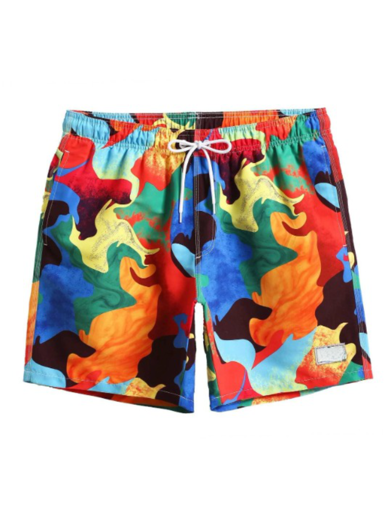 Non Stretch All Over Print Shorts-Waves And Trunks
