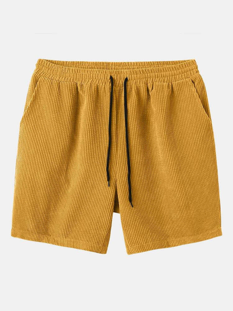 Casual Pocket Detail Plain Beach Shorts-Waves And Trunks