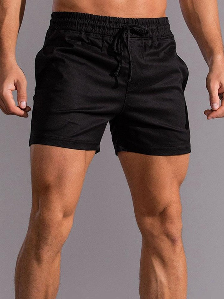 Casual Drawstring Plain Beach Shorts-Waves And Trunks