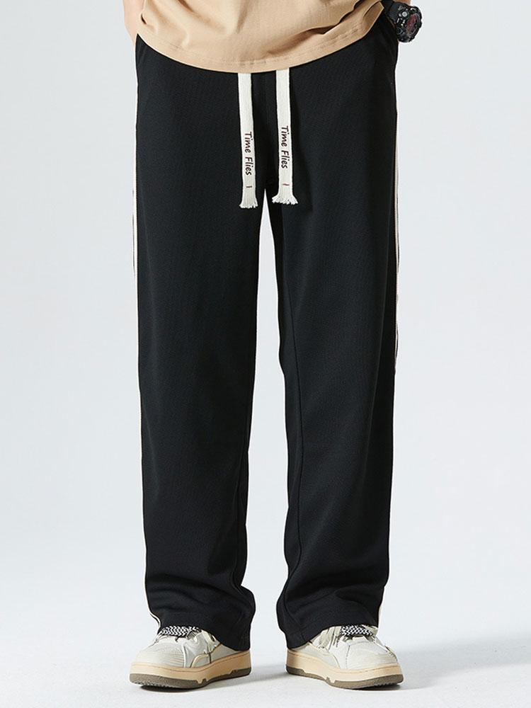Vintage Striped Straight Pants-Waves And Trunks