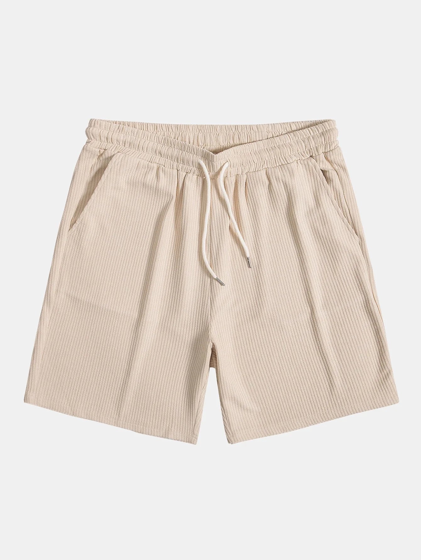 Knitted Ribbed Patterned Shorts-Waves And Trunks