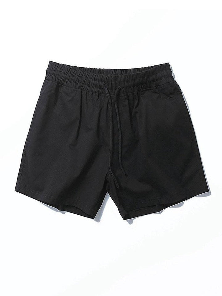 Casual Drawstring Plain Beach Shorts-Waves And Trunks