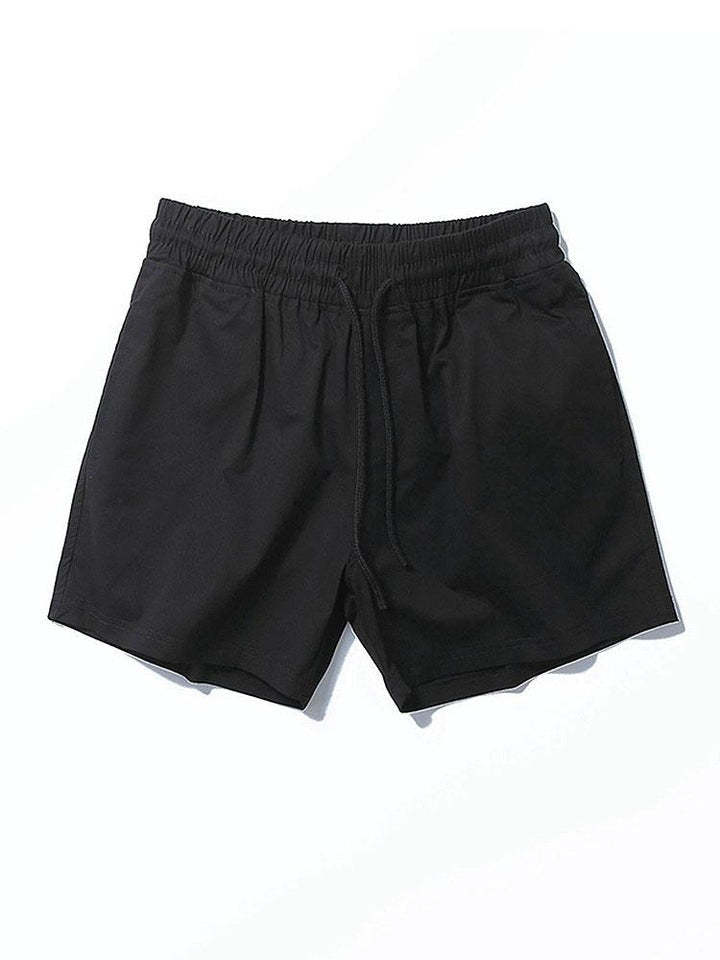 Casual Drawstring Plain Beach Shorts-Waves And Trunks