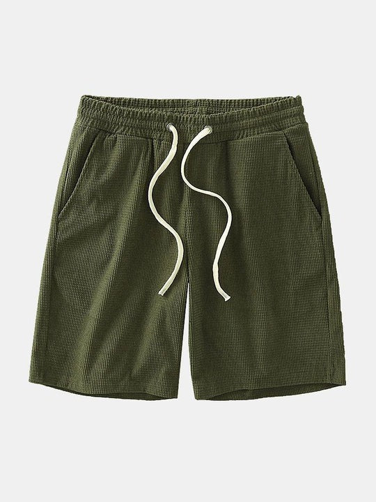 Drawstring Crosscut Casual Beach Shorts-Waves And Trunks