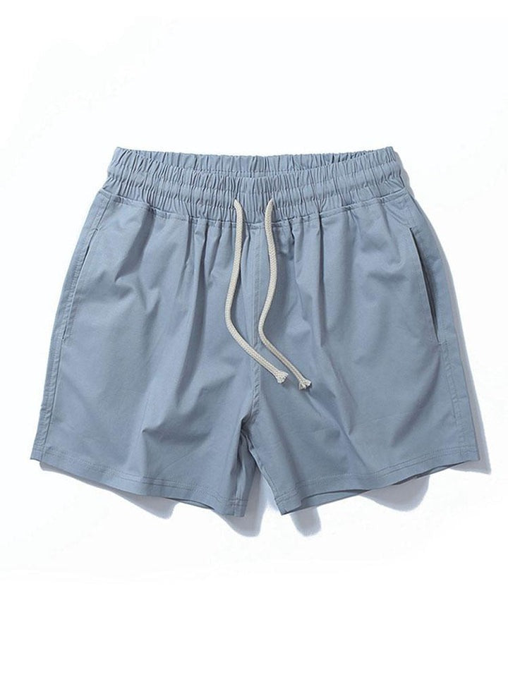 Casual Drawstring Plain Beach Shorts-Waves And Trunks