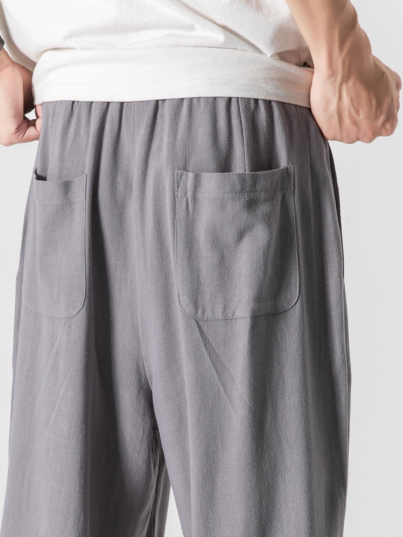 Loose And Wide Legs Plain Pants-Waves And Trunks