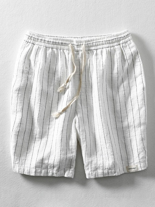 Drawstring Striped Beach Shorts-Waves And Trunks