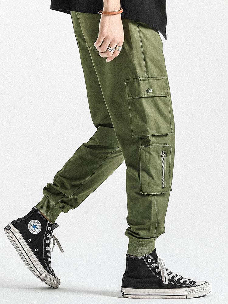 Elastic Waistband Cargo Joggers-Waves And Trunks