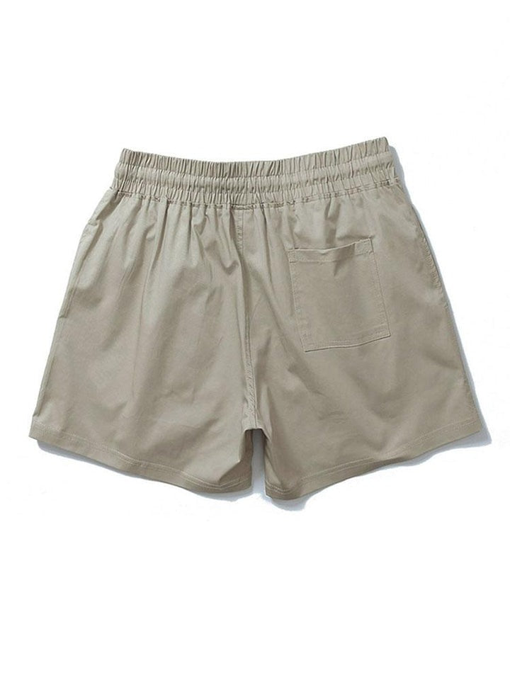 Casual Drawstring Plain Beach Shorts-Waves And Trunks
