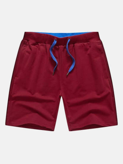 Contrast Elastic Waistband Beach Shorts-Waves And Trunks