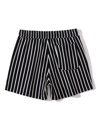 Striped Jersey Shorts With Drawstring-Waves And Trunks