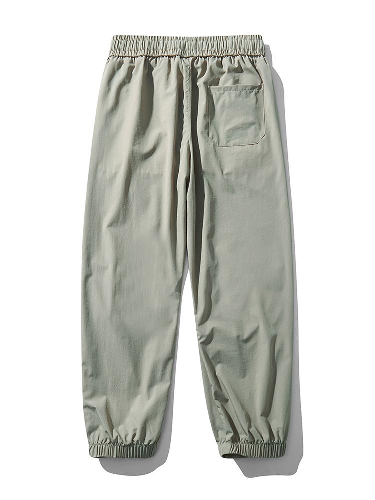 Elastic Waistband Cargo Pants-Waves And Trunks