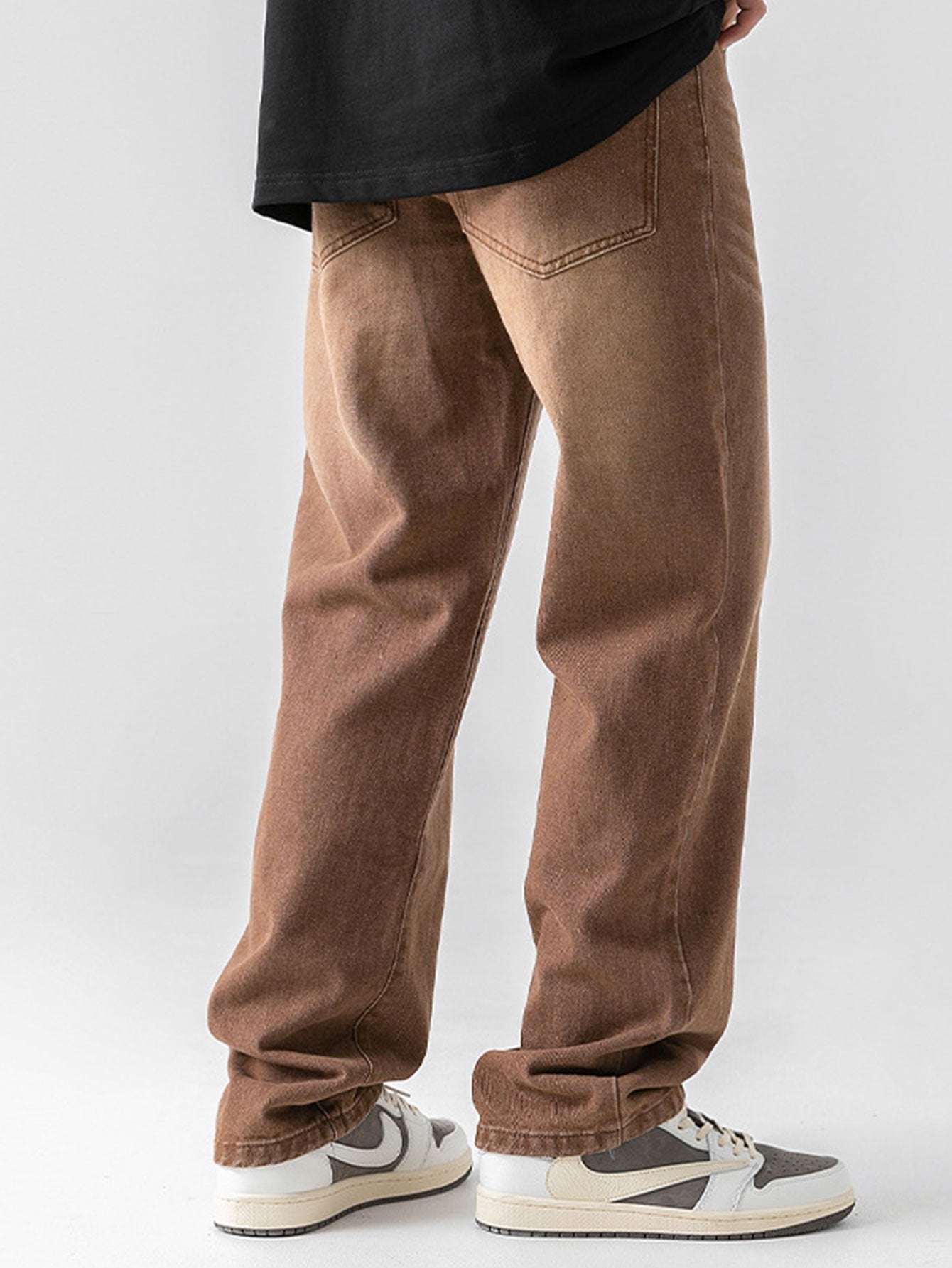 Casual Solid Patterned Jeans-Waves And Trunks