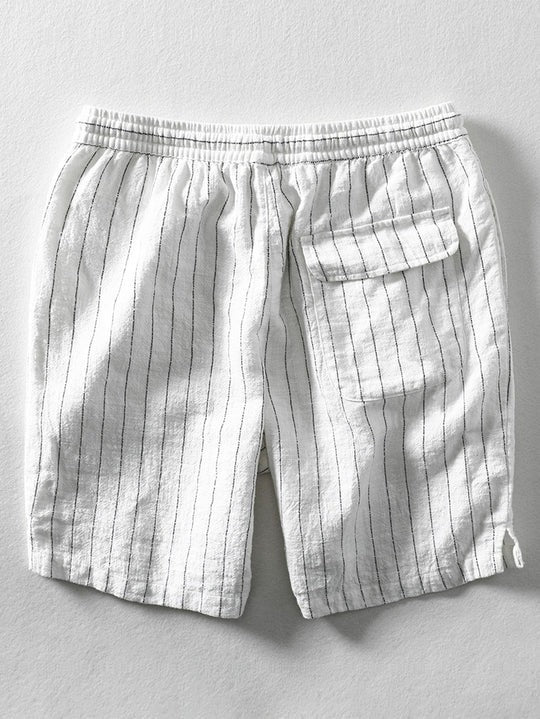 Drawstring Striped Beach Shorts-Waves And Trunks