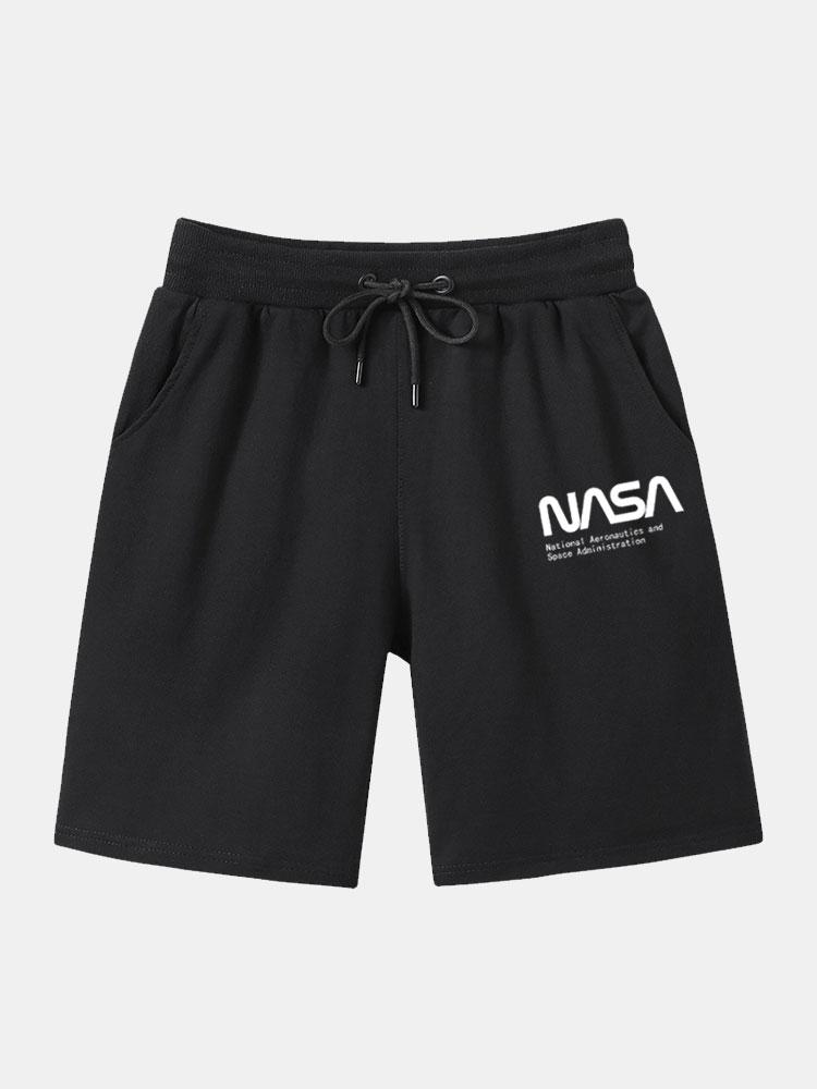 NASA Letter Printed Shorts-Waves And Trunks