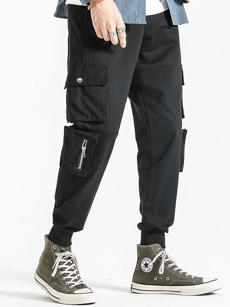 Elastic Waistband Cargo Joggers-Waves And Trunks