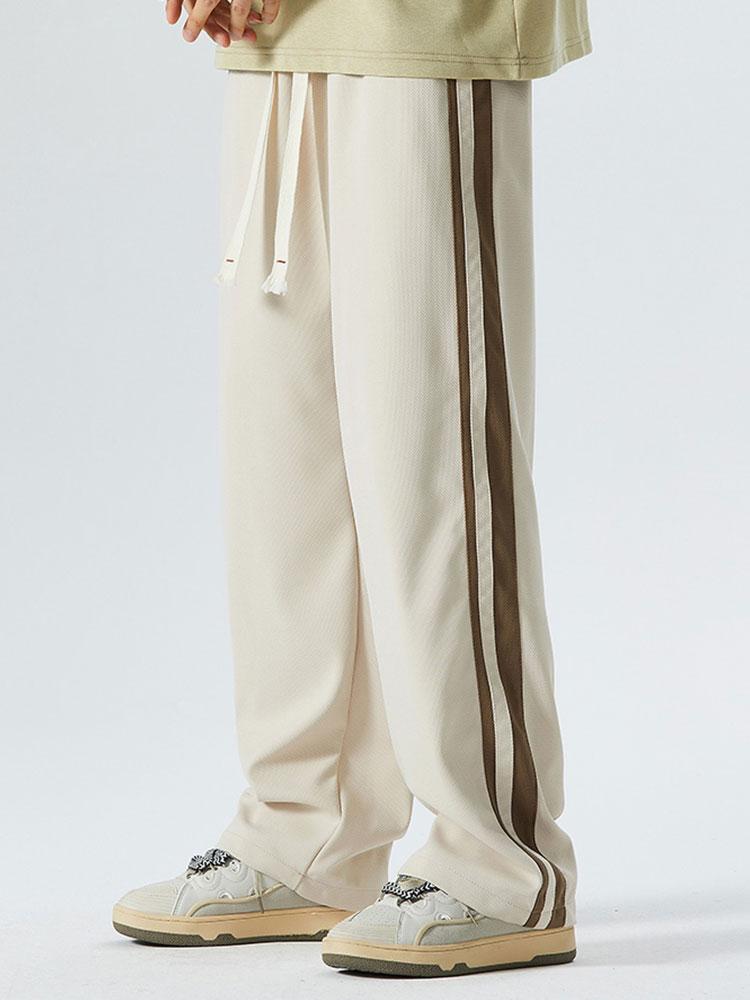 Vintage Striped Straight Pants-Waves And Trunks