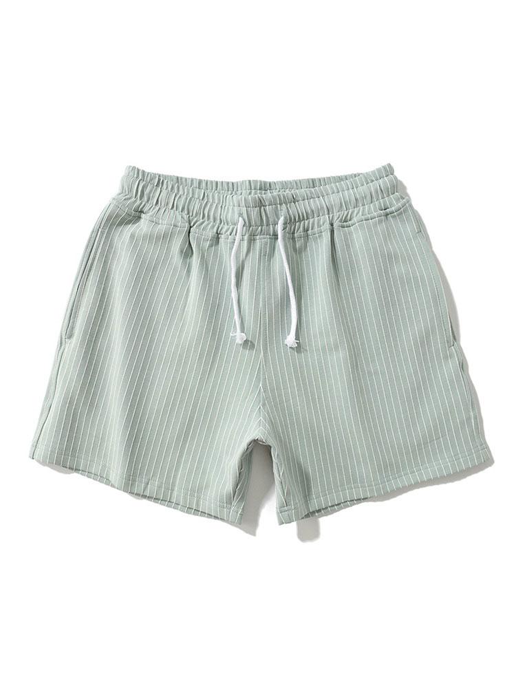 Striped Pattern Jersey Shorts With Drawstring-Waves And Trunks