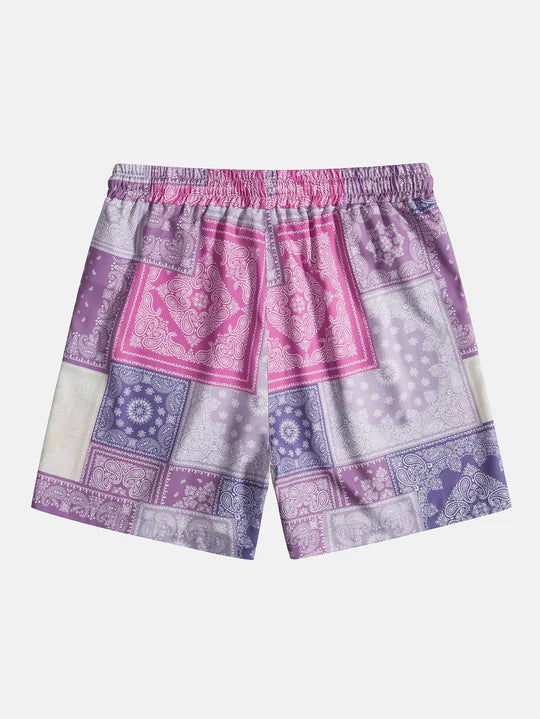 Paisley Print Pattern Shorts-Waves And Trunks