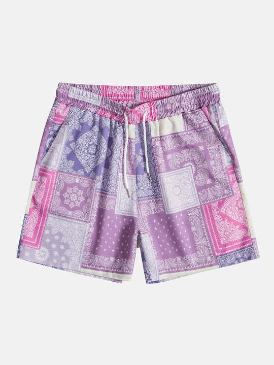 Paisley Print Pattern Shorts-Waves And Trunks