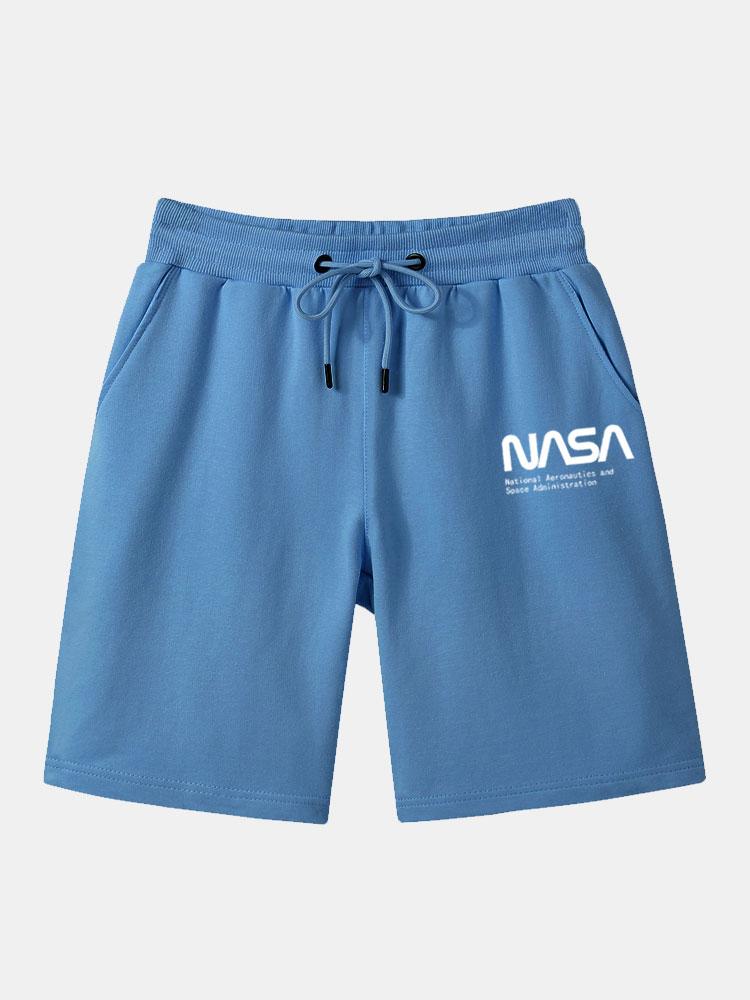 NASA Letter Printed Shorts-Waves And Trunks