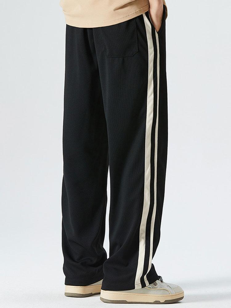Vintage Striped Straight Pants-Waves And Trunks