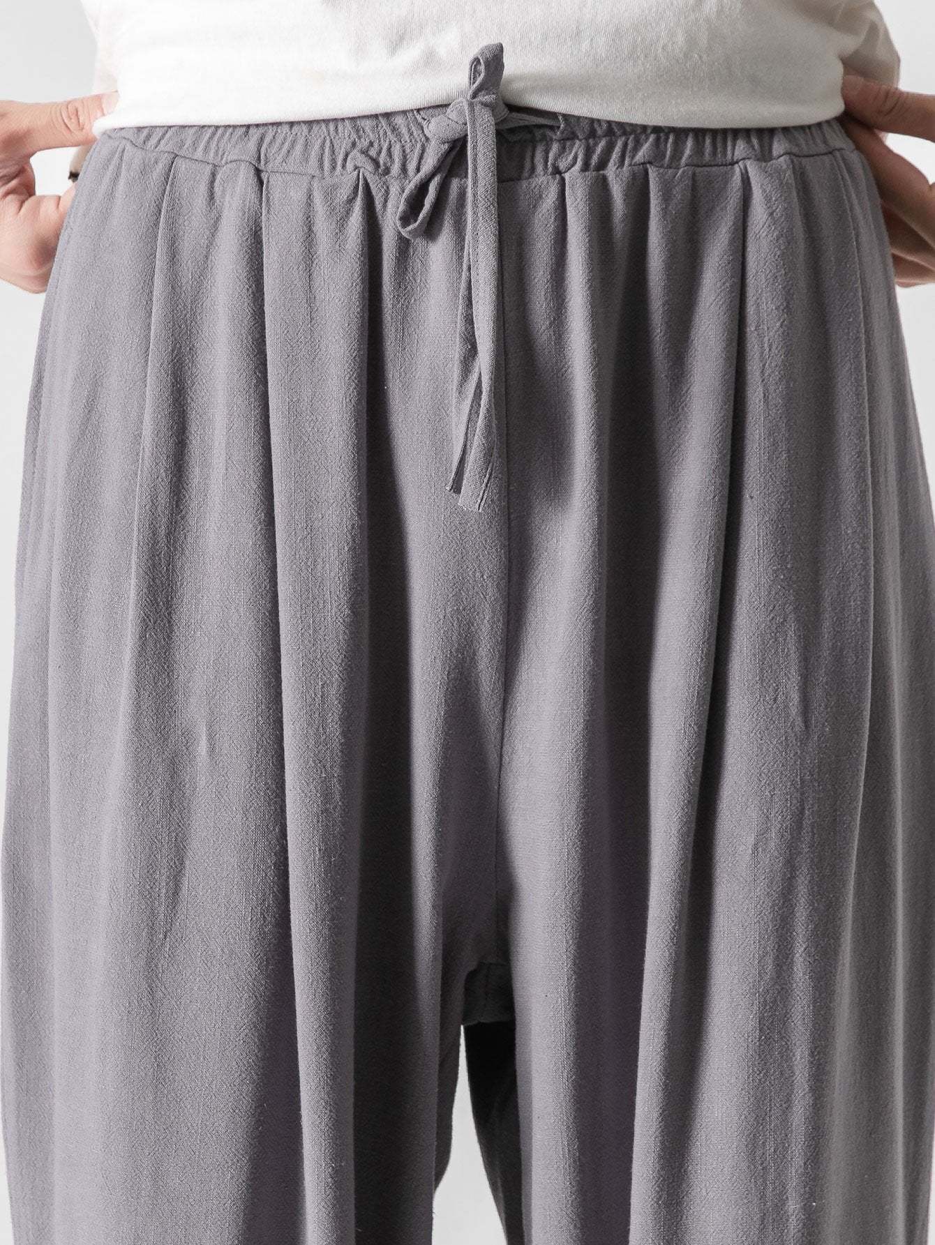 Loose And Wide Legs Plain Pants-Waves And Trunks